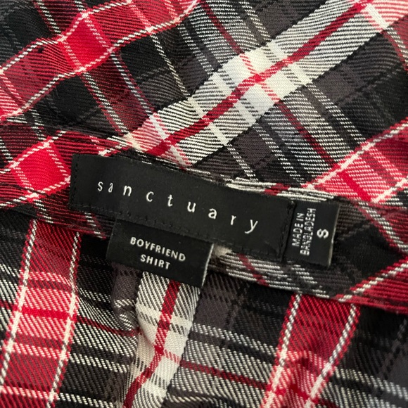 Sanctuary Red Plaid Button-down - Picture 6 of 8